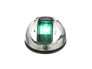 Attwood LightArmor Round LED Navigation Light 2NM Stainless Steel Green