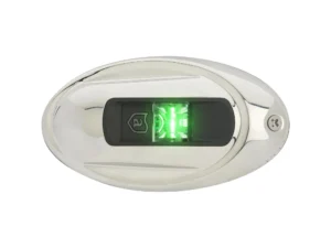 Attwood LightArmor Eliptical LED Navigation Light 2NM Stainless Steel Green