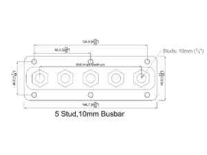 BEP Heavy Duty Buss Bar 5 3/8in Studs 650 Amp