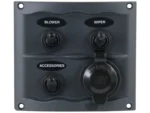 BEP 900-3WPS 3 Gang Switch Panel With Accessory Plug