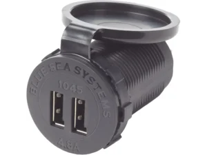 Blue Sea Dual USB 4.8A Charger Port 12/24vDC Socket Mount