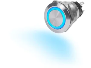 Blue Sea 4161 10A Push Button LED Ring Switch Off-(On) Blue Momentary On