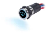 Blue Sea 4181 15A Push Button Backlit Switch Off-(On) Momentary On