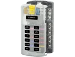 Blue Sea 5026 12-Gang Fuse Block ST ATO/ATC Negative Bus and Cover