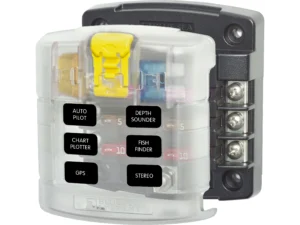 Blue Sea 5028 6-Gang Fuse Block ST ATO/ATC with Cover