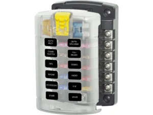 Blue Sea 5029 12-Gang Fuse Block ST ATO/ATC with Cover