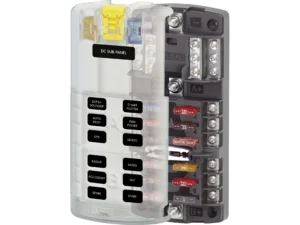 Blue Sea 5032 12-Gang 2-Group Fuse Block ST ATO/ATC Negative Bus and Cover