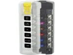 Blue Sea 5035 6-Gang Fuse Block ST ATO/ATC Independent Circuits and Cover