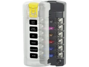 Blue Sea 5035 6-Gang Fuse Block ST ATO/ATC Independent Circuits and Cover