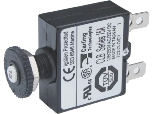 Blue Sea 15A Push Button Quick Connect Circuit Breaker