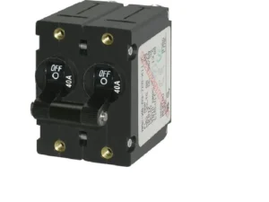 Blue Sea A-Series 40 Amp Circuit Breaker Black Toggle Double Pole