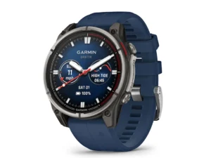 Garmin Quatix 8 47mm AMOLED Smartwatch Titanium Bezel Captain Blue Silicone Band