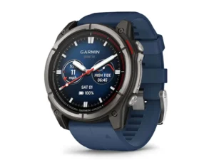 Garmin Quatix 8 51mm AMOLED Smartwatch Titanium Bezel Captain Blue Silicone Band