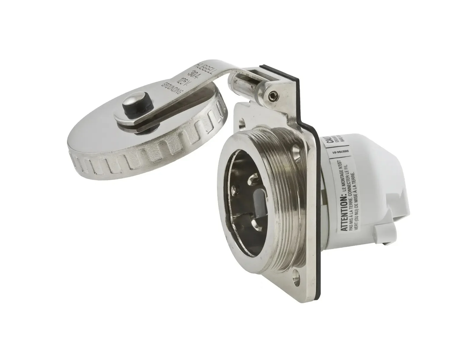 Hubbell HBL303SS 30A Inlet Round Stainless Steel