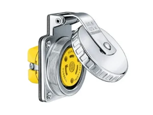 Hubbell HBL303SSO 30A Outlet Traditional Round Stainless