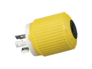 Hubbell HBL328DCP 30A 28V DC Locking Connector Male Yellow