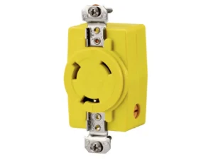 Hubbell HBL328DCR 30A 28V DC Locking Receptacle Yellow