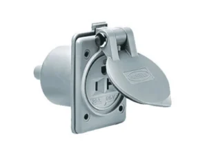 Hubbell HBL61CM65 20 Amp 124v 2 Pole 3 Wire Gray Outlet