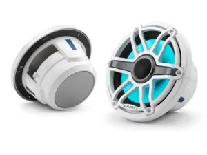 JL Audio M6 7.7in Coaxial Speakers White Sport Grille with RGB LED