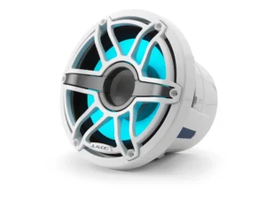 JL Audio M6 8in Subwoofer with White Sport Grille Infinite Baffle, RGB LED