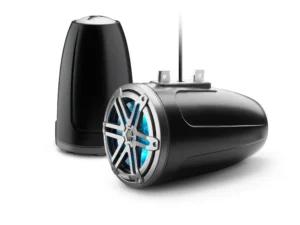 JL Audio M3 7.7in Enclosed Tower Speakers Gray Sport Grille with RGB LED
