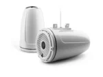 JL Audio M6 7.7in Enclosed Tower Speakers White Classic Grille Black Tweeter