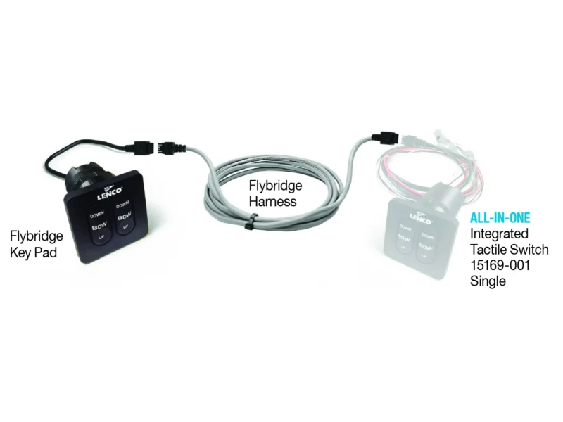 Lenco Standard Flybridge Key Pad With 20ft Shielded Harness For Use with 15169-001