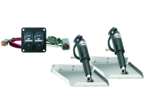 Lenco 12inx12in Standard Mount Trim Tab Kit 12v with Double Rocker Switch