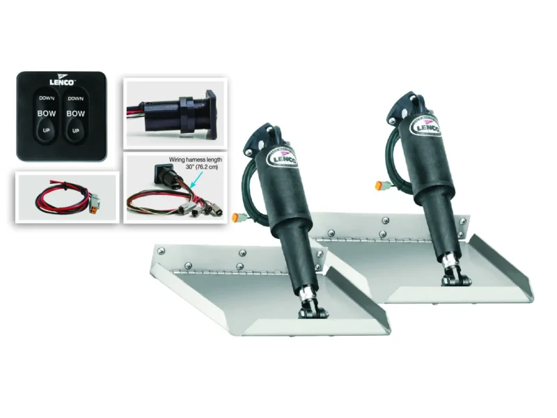 Lenco 12inx12in Edge Mount Trim tab Kit 12v with Standard Switch