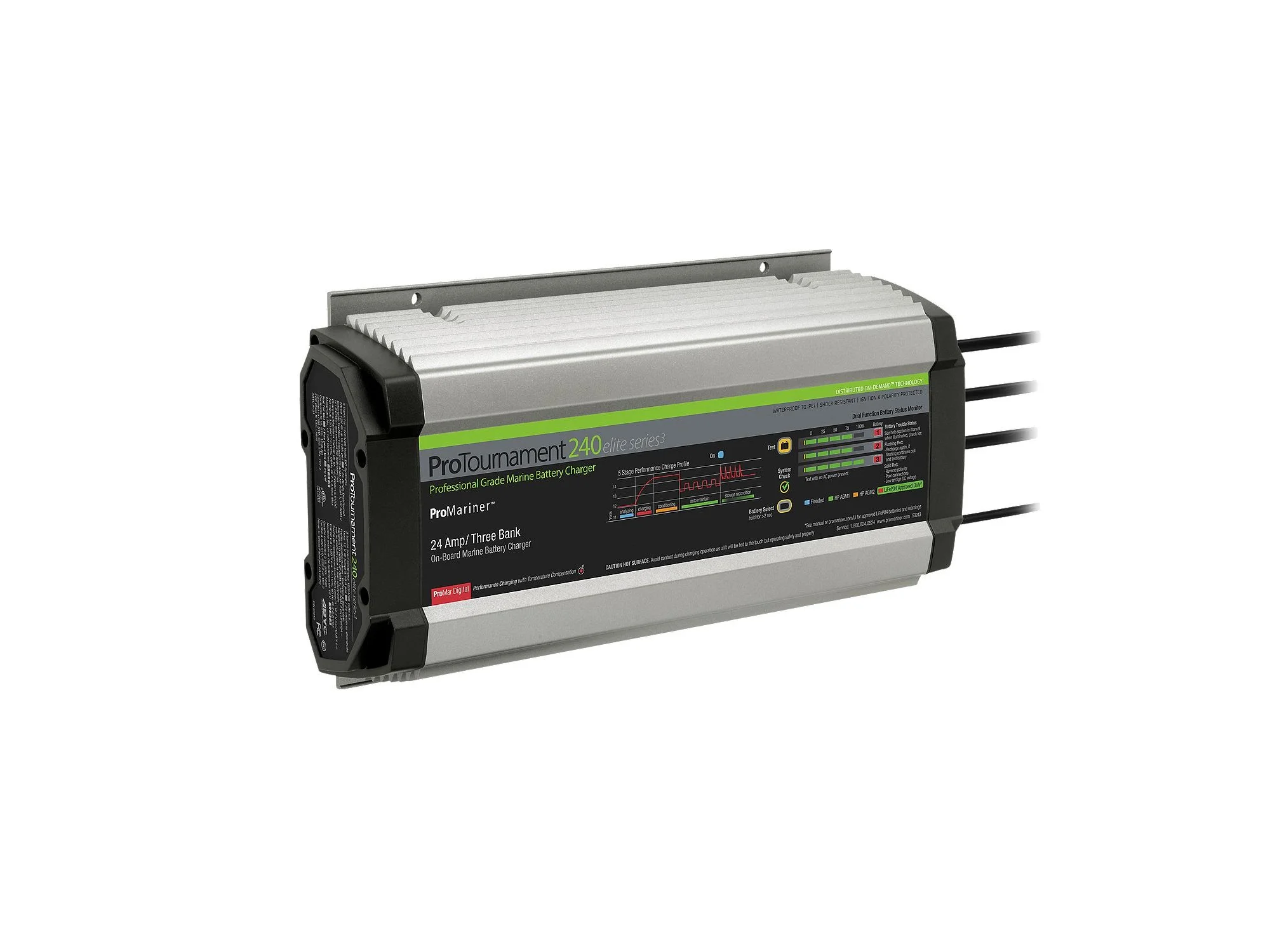 ProMariner ProTournament 240 24 Amp Battery Charger 12/24/36v 3 Bank 120v Input
