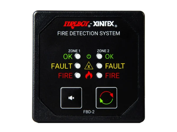 Fireboy-Xintex Two Zone Detection & Alarm Panel - 2-5/8" Display - 12/24V DC