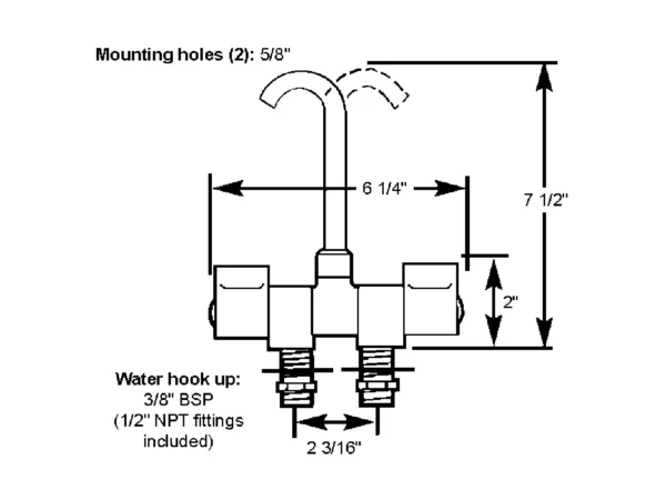 Scandvik Chrome Folding Spout Mixer - Image 2