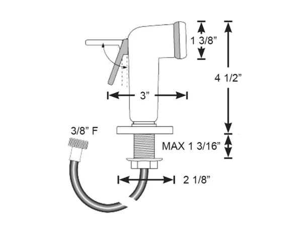 Scandvik Straight Handle Pull Out Sprayer - White w/6' Hose - Image 2