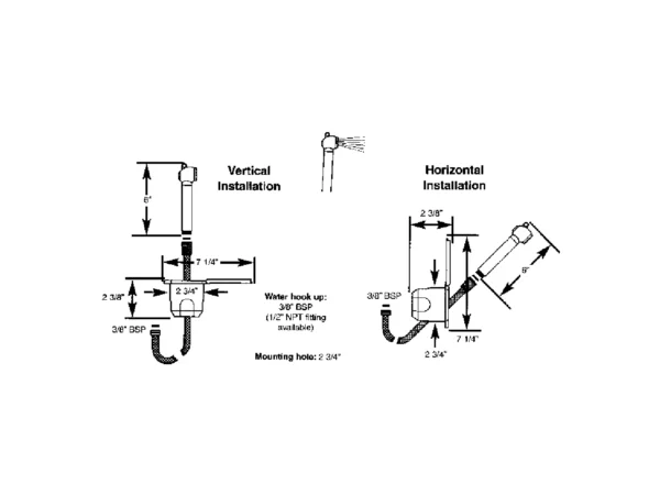 Scandvik Recessed Shower w/6' White Hose - Push-Button - Image 2