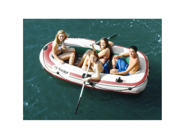 Solstice Watersports Voyager 4-Person Inflatable Boat Kit w/Oars & Pump - Image 2