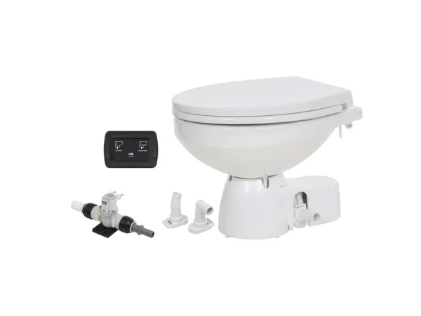 Jabsco Quiet Flush E2 Fresh Water Toilet Regular Bowl - 12V – Soft Close Lid