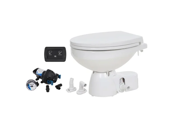 Jabsco Quiet Flush E2 Raw Water Toilet Regular Bowl - 12V – Soft Close Lid