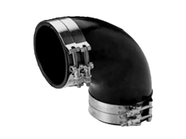 Trident Marine 3" ID 90-Degree EPDM Black Rubber Molded Wet Exhaust Elbow w/4 T-Bolt Clamps