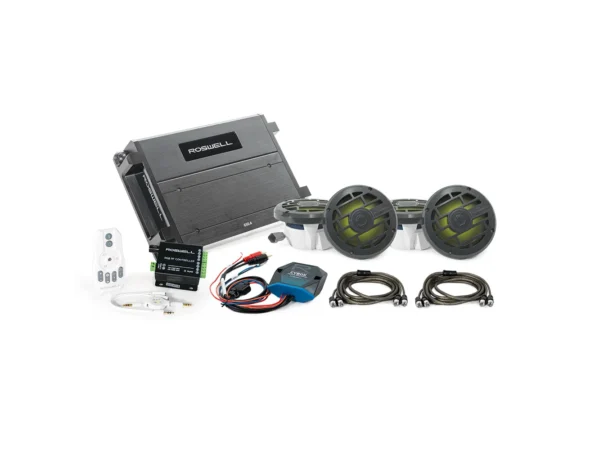 Roswell R 6.5" Marine Audio Package w/RGB Remote & Controller - Anthracite Grill