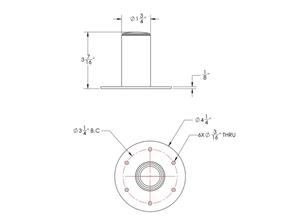 TACO ShadeFin Mini Deck Mount w/Backing Plate - Image 3