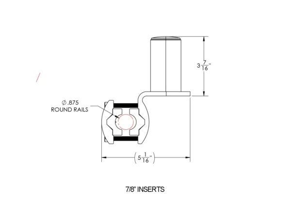 TACO ShadeFin Mini Round Tube Rail Mount - Image 3