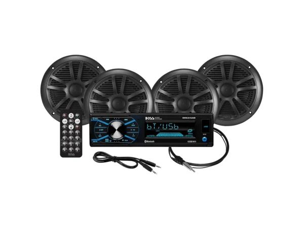 Boss Audio MCBK634B.64 Kit w/MR634UAB, 4 MR6B Speakers, & MRANT10 Antenna