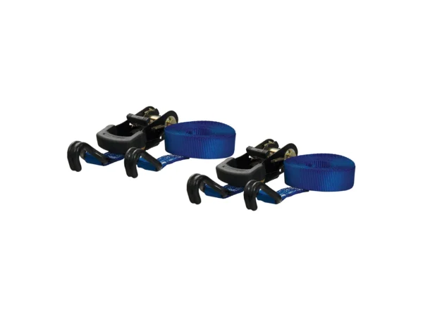 CURT 16' Blue Cargo Straps w/"J" Hooks - 733 lbs - 2 Pack