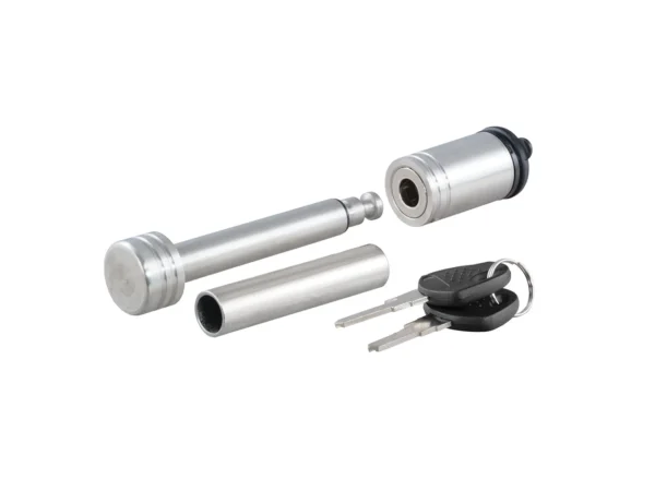 CURT 1/2" Hitch Lock w/5/8" Adapter - 1-1/4" or 2" Receiver - Barbell- Stainless Steel