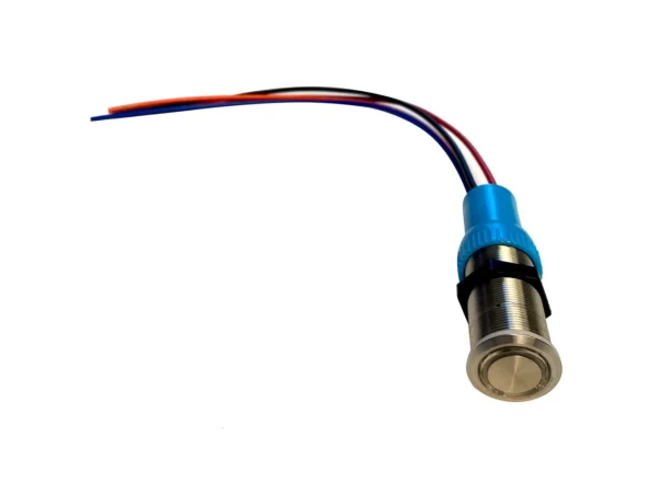 Bluewater 22mm Push Button Switch - Off/(On) Momentary Contact - Blue/Red LED - 1' Lead - Image 2