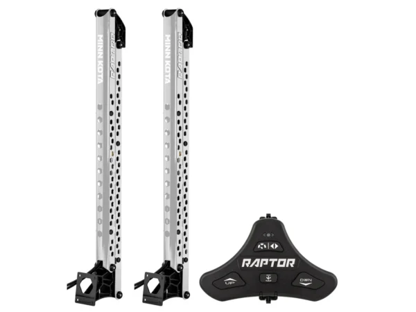 Minn Kota Raptor Bundle Pair - 10' Silver Shallow Water Anchors w/Active Anchoring & Footswitch Included