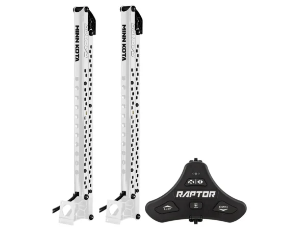 Minn Kota Raptor Bundle Pair - 10' White Shallow Water Anchors w/Active Anchoring & Footswitch Included