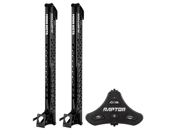 Minn Kota Raptor Bundle Pair - 8' Black Shallow Water Anchors w/Active Anchoring & Footswitch Included