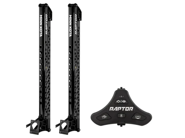 Minn Kota Raptor Bundle Pair - 8' Black Shallow Water Anchors w/Footswitch