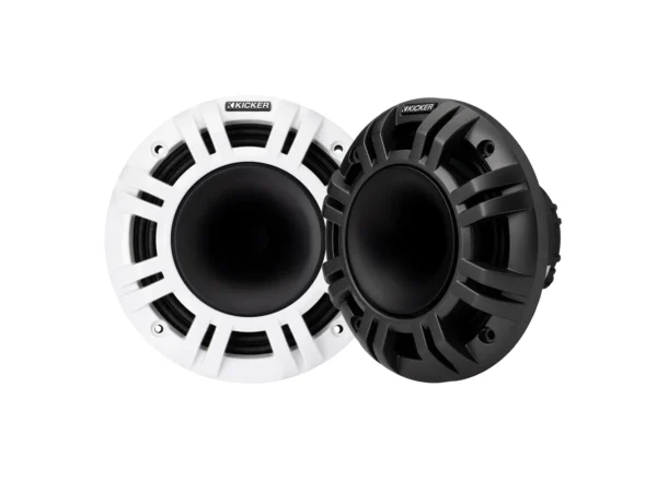 KICKER KMXL65 6.5" Horn Loaded Compression Speakers - 4-Ohm, Charcoal & White